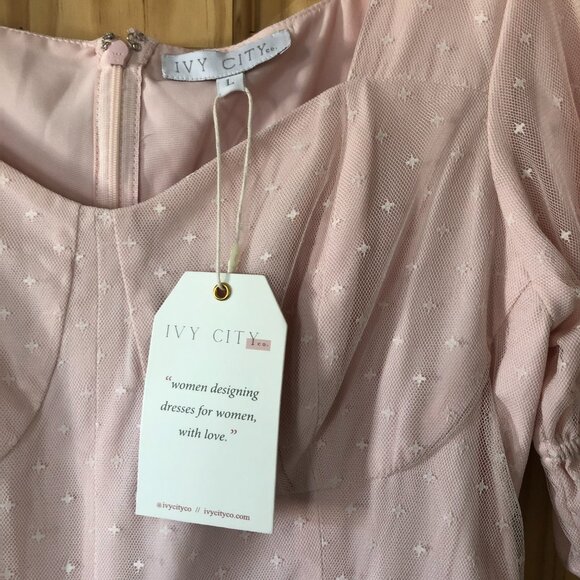 NWT Ivy City Co Ballerina Tulle Midi Dress in Pink - Sz L - Picture 2 of 13